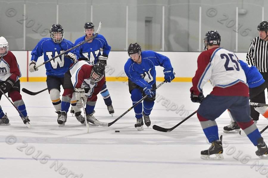 Wheaton College Men\'s Ice Hockey vs Middlesex Community College. - Photo By: KEITH NORDSTROM